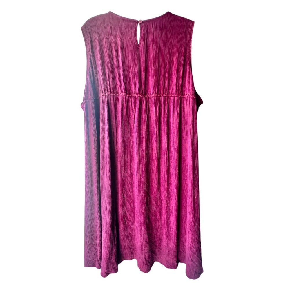 Womens 2X Maroon High/Low Dress By Ai  Diamond bodice Pattern Crinkle Fabric - Picture 4 of 16